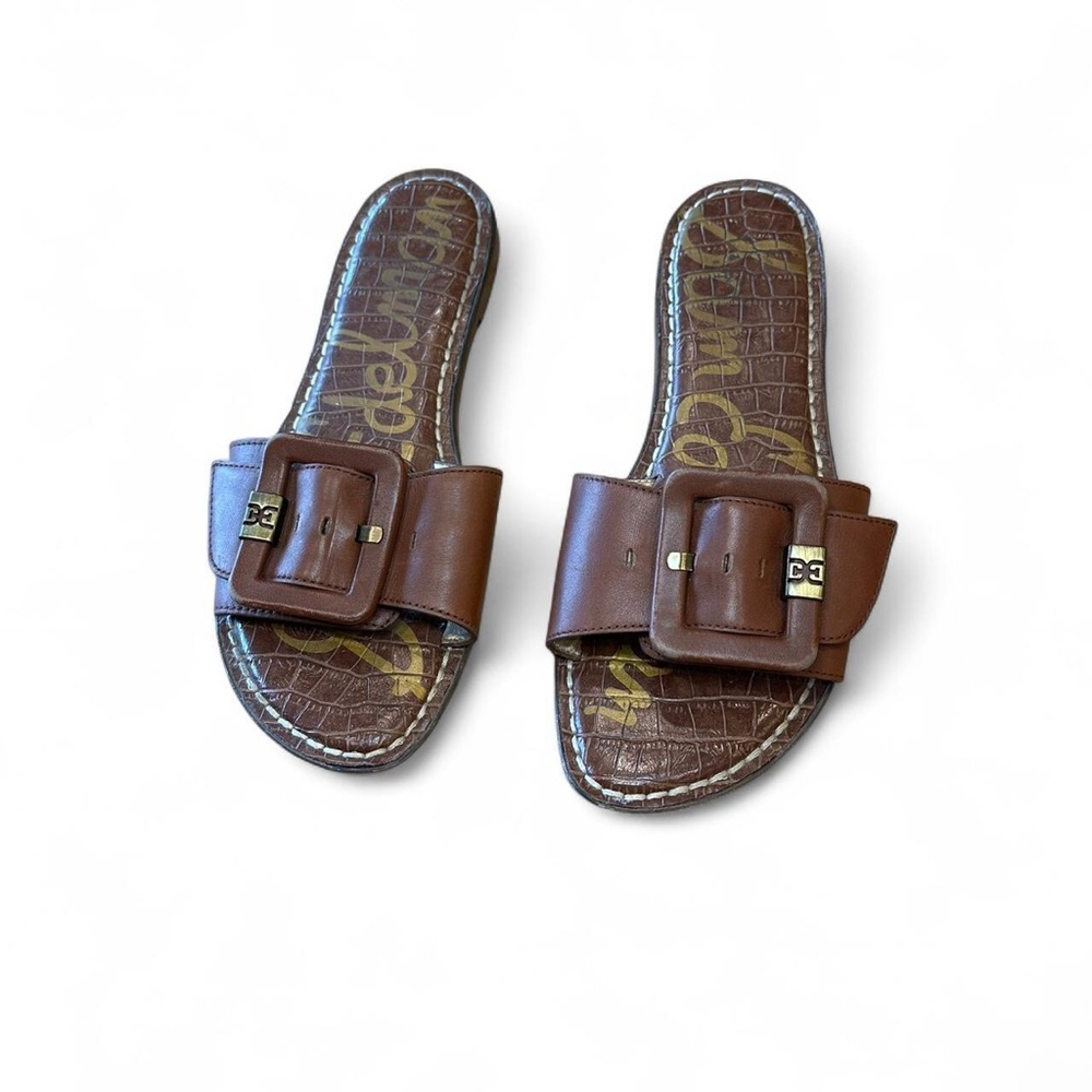 Sam Edelman Brown Buckle Slide Sandals Size 6.5